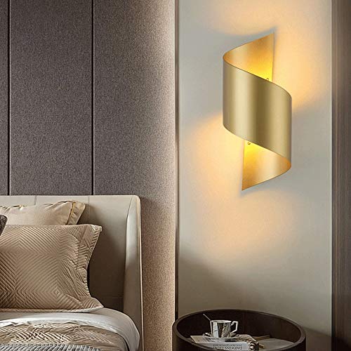 Applique murale moderne double diffusion luminaire doré spirale - 2