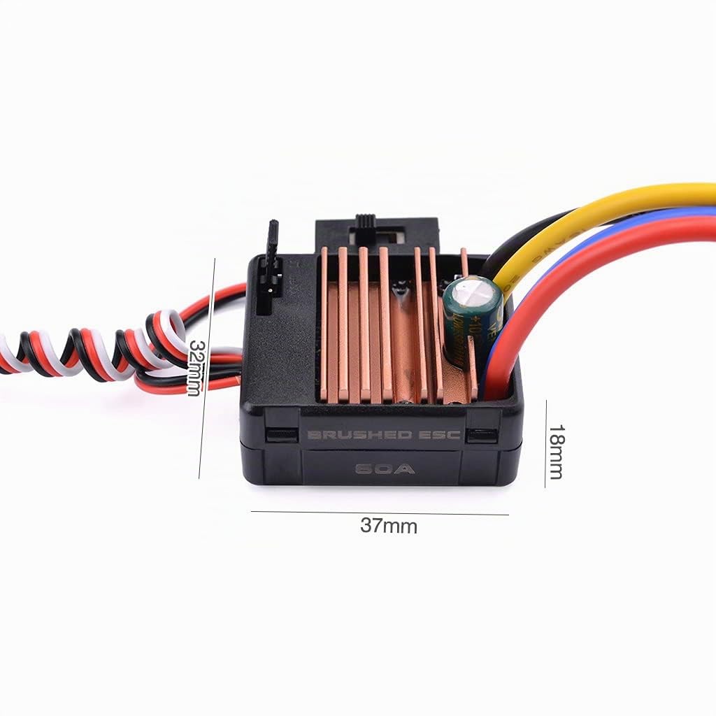 DollaTek 540 21T 4 poli motore spazzolato e 60A spazzolato ESC Combo con 6V / 3A BEC impermeabile 540 motore combo ESC per 1/10 RC auto da corsa