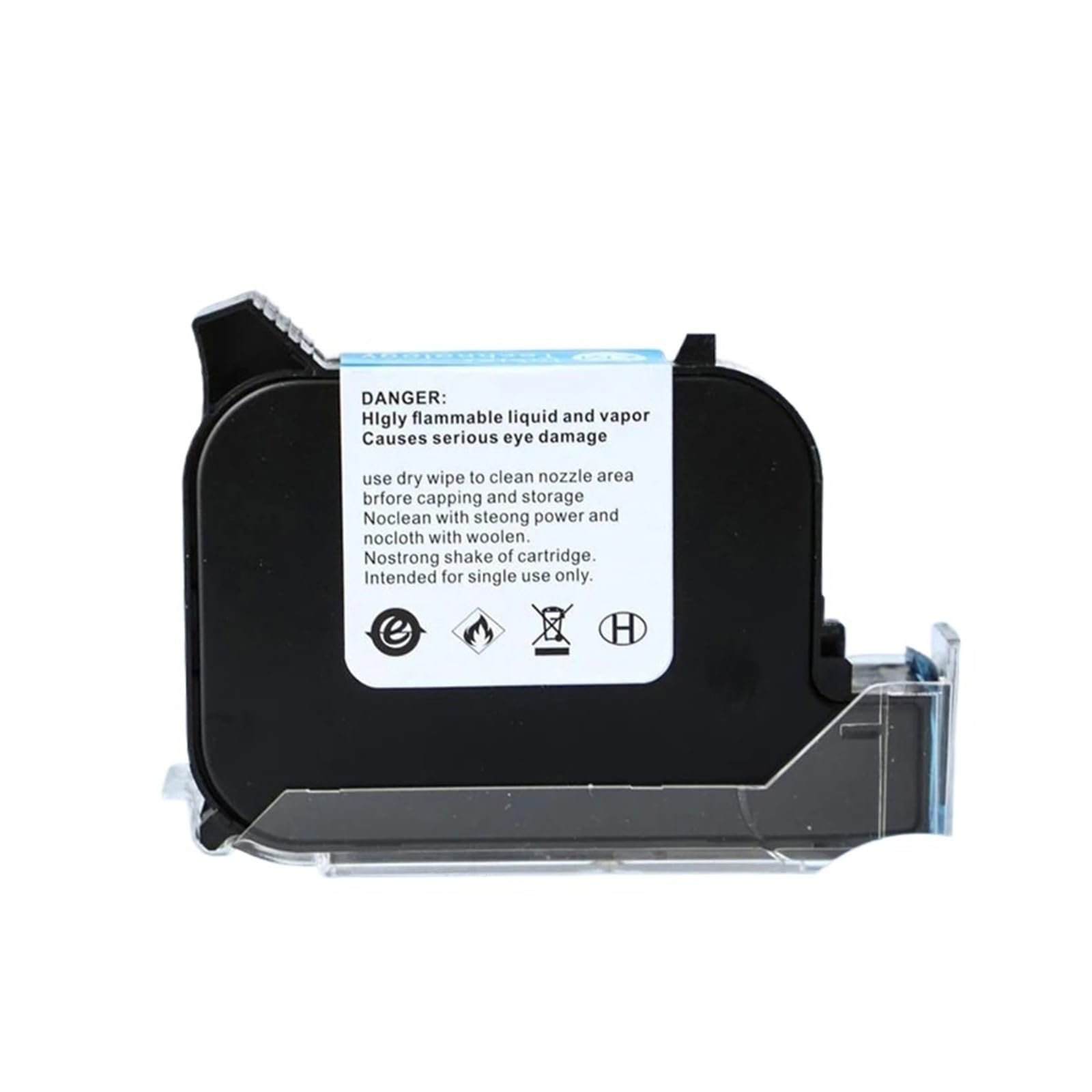 Cartuccia a getto d'inchiostro solvente non crittografata da 12,7 mm for stampante a getto d'inchiostro for codifica della data delle confezioni di bevande Su Cartone, Legno(Blue)