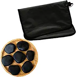 Kit Bolsa Térmica 127v + 7 Pedras Quentes Vulcânicas para Massagem - Terapia de Relaxamento, Alívio de Tensão Muscular, Melhor Circulação e Bem-Estar, Ideal para Massoterapia e Cuidados Pessoais