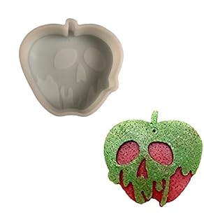 Skeleton Apple Shape Car Freshie Silicone Mold for Making Soap Aroma Beads Car Freshie, Pendant, Candle, Resin
