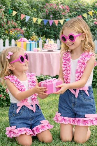 Image of Girls' Short Sets - Trendy and Comfortable Summer Outfits for Girls Fashionable Clothing Sets 4pc