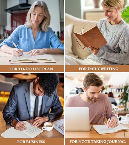 Percun Lined Journal Notebook For Women And Men,Hardcover Leather Journaling Notebook For Writing, Travel, Business, Work And School,200 Pages A5 Notebook For Note Taking, Diary 5.9 Inch × 8.5 Inch thumb #6