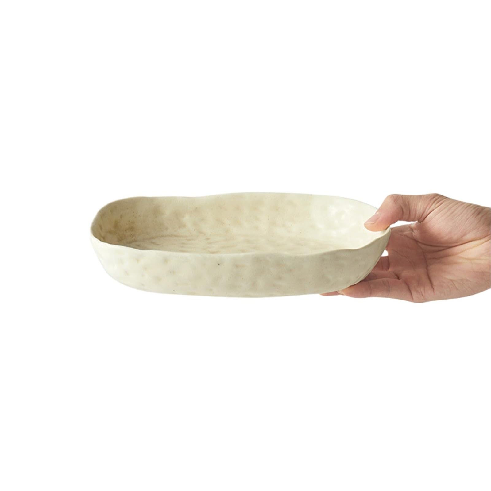 Assiette en céramique rétro de forme spéciale - Vaisselle japonaise - Assiette creuse de 24,1 cm