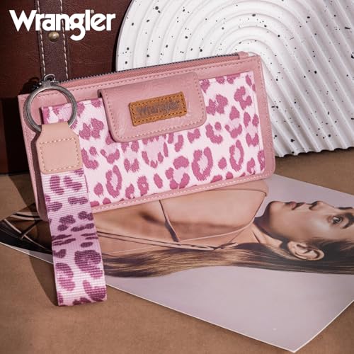 Image of Montana West X Wrangler Wallet for Women Ladies Female Card Cases & Money Organizers Wristlet with Wallet Large Clutch with Coin Purse Smooth Zipper and Rfid Lining
