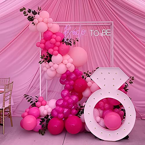 Pink Balloon Garland Arch Kit, 132Pcs Hot Light Rose Pink Balloons With Heart Shape For Princess Theme Birthday Girl's Party Supplies Bridal Shower Baby Shower Engagement Bachelorette Wedding Decor #TOP5