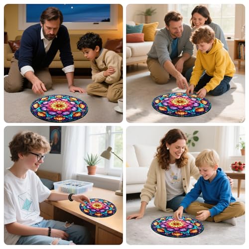 MEATRN Mandala Flowers 200 Pieces Wooden Puzzles for Adults miniatura 4