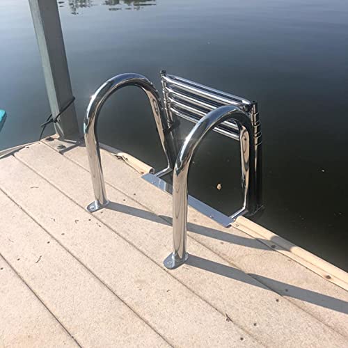 Escalera para piscina de acero inoxidable de 4 peldaños miniatura 1