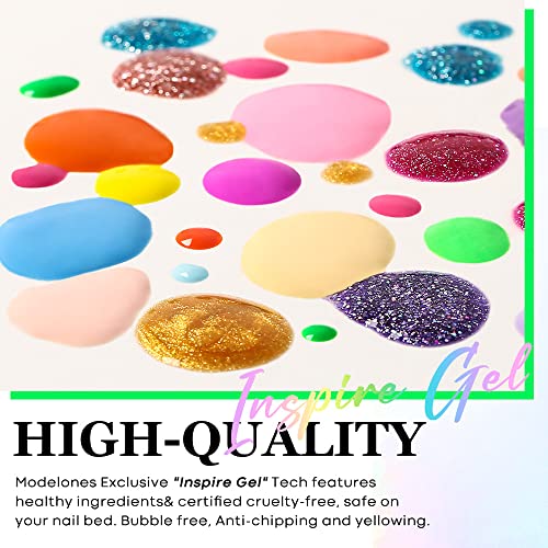 image for Modelones 36 Pcs Gel Nail Polish Kit, Summer Rainbow Neon Pride Gel Po
