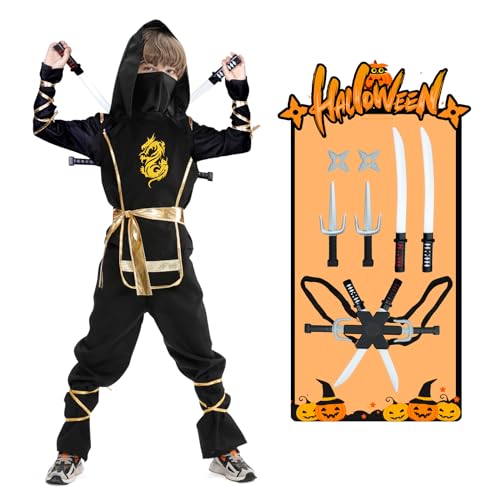 Disfraz Ninja para Niños Halloween con Accesorios miniatura 1