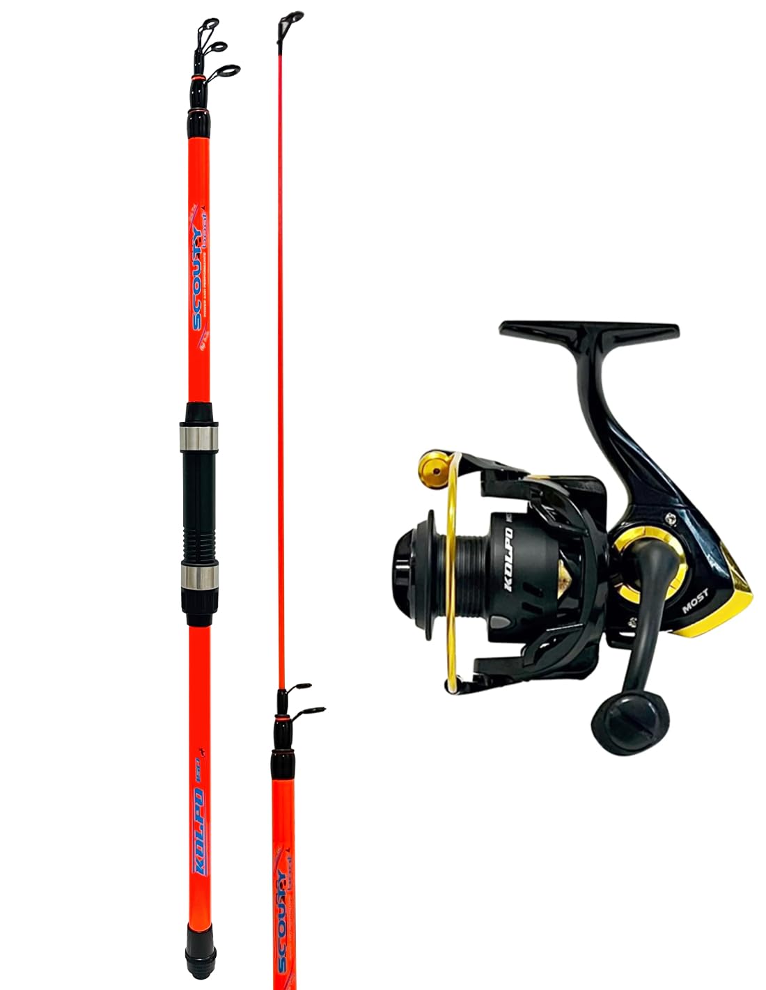 kolpo canna da pesca viaggio spinning bolognese barca trote con mulinello e filo canna con ingombro ridotto metri 1.2