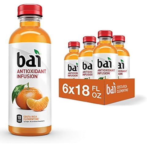 Bai Flavored Water, Costa Rica Clementine, Antioxidant Infused Drinks, 18 Fl Oz (pack of 6) Cover