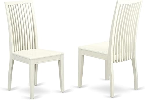 Miniatura 10 de East West Furniture IPC-LWH-C Ipswich - Sillas de comedor tapizadas de tela de lino, juego de 2, color blanco lino