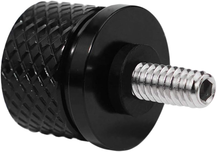 Stainless Knurled Fender Seat Bolt Screw 1/4"-20 Thread Compatible with Harley Sportster Touring Softail Dyna CVO Electra Glide Street Glide 1996-2020- Skull Middle Finger-Black