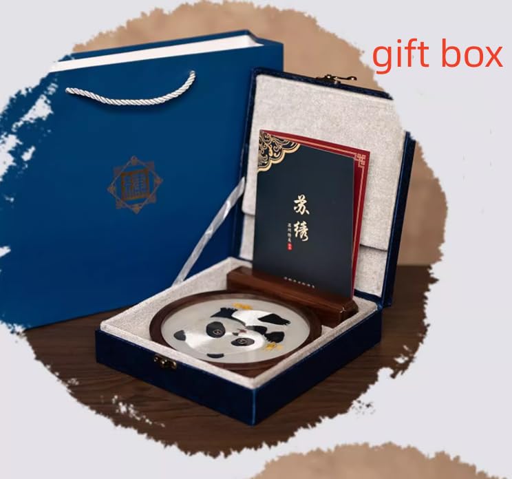 Latest Panda Home Decor Crafts Handmade Double Side Embroidery Patterns Ornaments Living Room Tabletop Decorations Gifts with Box (Panda 9)