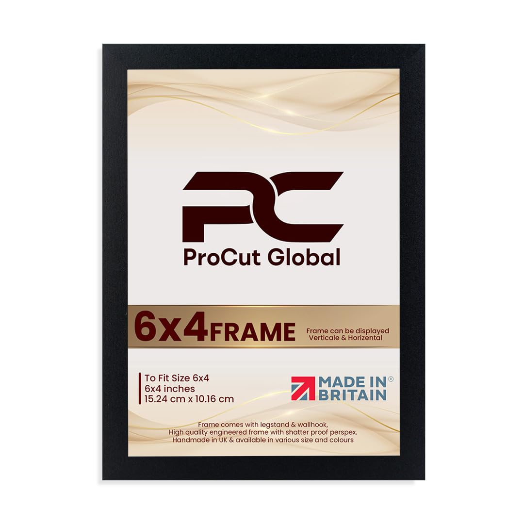 Procut Global 6X4 Oak Picture Frames – Sleek Wooden Photo Frame with Shatterproof Perspex for Wall or Tabletop – Perfect for Posters, Certificates, Prints–Multiple Sizes & Colors Available
