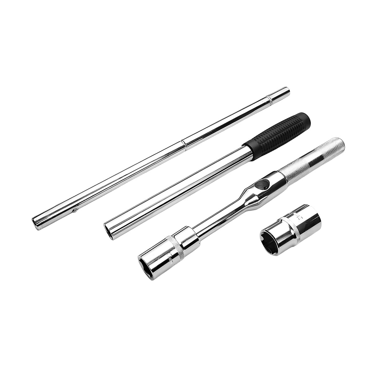 Zpana Klucz przedłużający do samochodu, wytrzymały 4-drożny zestaw kluczy do nakrętek do opon samochodowych z gniazdami 17/19 i 21/23 mm, narzędzie do usuwania nakrętek śruby zmiany koła samochodowego