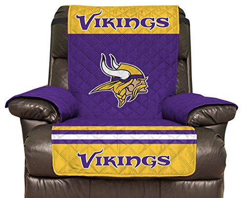 Protecteur de meubles NFL Minnesota Vikings avec sangles élastiques, fauteuil inclinable, violet