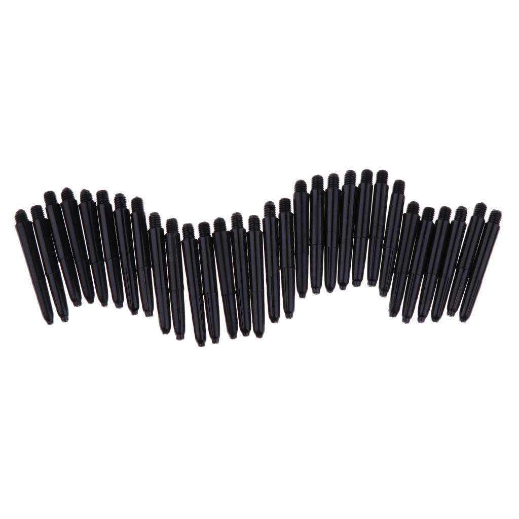 CALANDIS® 30 Pcs 35mm 2BA Thread Plastic Dart Stems Shafts Soft Tip Darts Black-image-2