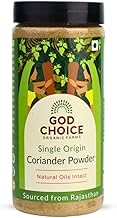 GOD CHOICE ORGANIC FARMS Coriander (Dhaniya) Powder 200G| Stoneground Dhaniya from Rajasthan|100% Pure With Natural Oils Intact|Natural Indian Spice Traditional Dhania Powder Organic Masala