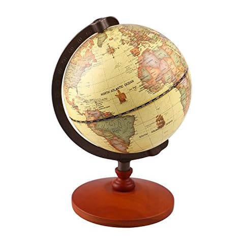 TTKTK Mini Vintage World Globe for Adults & Kids with Wooden Stand,Antique Decorative Desktop Globe for Home Décor and Office Desktop,Educational Gift Globe for kids learning 8-12 kids 4-8 Cover