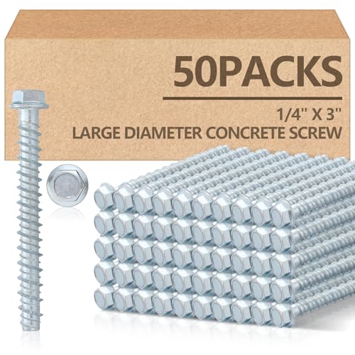 Tandefio ancrage béton 1/4 po x 3 po galvanisé 50pcs lourds