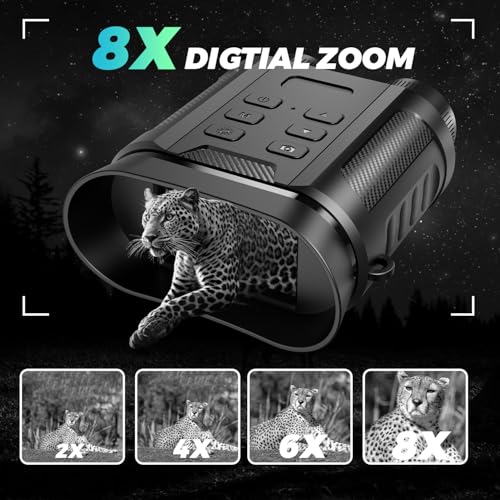 Sovonix Night Vision Goggles, 4K 48MP 2500mAh Rechargeable 8X Digital Zoom 7-Level IR Night Vision Binoculars Vista 300m can Save Photo and Video for Camping and Surveillance with 32GB Card - Image 2