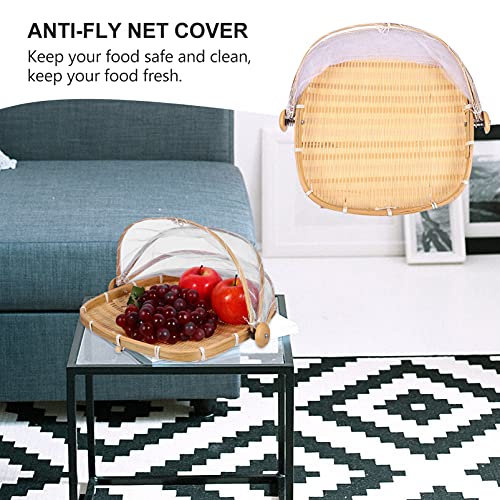 DOITOOL Cesta para servir alimentos, cesta de servir de bambu, à prova de insetos, legumes, frutas,
