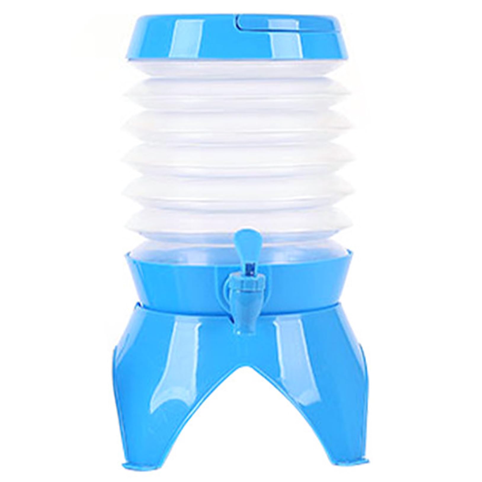 NASSMOSSE Drink Dispenser with Tap 3.5L Collapsible Water Jug BPA Free Plastic Drink Dispenser with Stand, Handle ＆ Screw-Top Lid Portable Camping Water Carrier for Outdoor Party BBQ