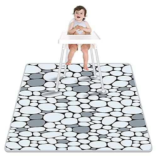 Image of Paw Legend Baby Splat Mat - Under High Chair Floor Mat, Waterproof and Washable Eating Mat for Toddlers&Kids, Mess Mat for Art, Crafts on Floor or Table (Grey Pebbles)