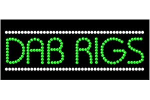 LED Dab Rigs Sign for Business, Super Bright LED Open Sign for Smoke Shop