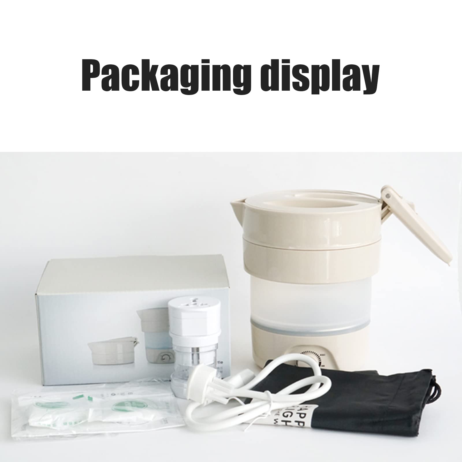 Voyage Portable Bouilloire, bouillonnement Rapide Idéal pour la randonnée en Camping et à l'intérieur, avec Chauffage à ébullition Rapide de 4min, 0,8L