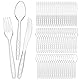 Plastikbesteck, 150 Stück Party Besteck Plastik Wiederverwendbaren Plastikbesteck Set Plastiklöffel Plastikgabeln Plastik Messer Für Familie Partys Geburtstagsfeiern Hochzeiten, Transparent