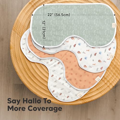 KeaBabies 4-Pack Baby Burp Cloths for Girl, Boy and 8-Pack Baby Bibs for Girls & Boys - Cotton Burp Cloth Extra Large - Teething Bibs for Infant, Toddlers2