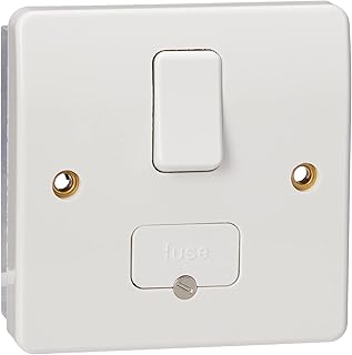 MK Logic Plus K330 WHI 13A Double Pole Switched Connection Unit/w.flex, Standard White