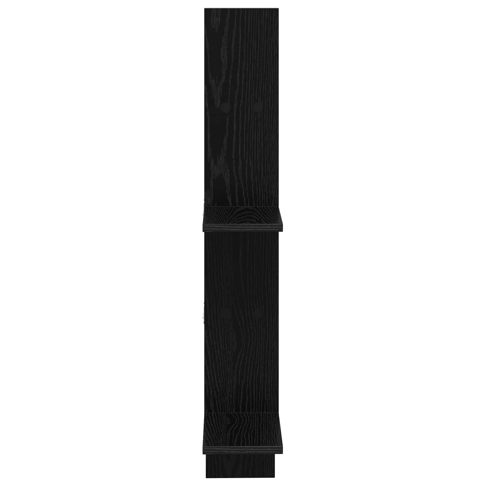 Scaffale da parete in legno di rovere, nero, 61 x 15 x 102 cm | Scaffale sospeso salvaspazio per soggiorno e camera da letto con 5 ripiani per una presentazione elegante delle decorazioni.