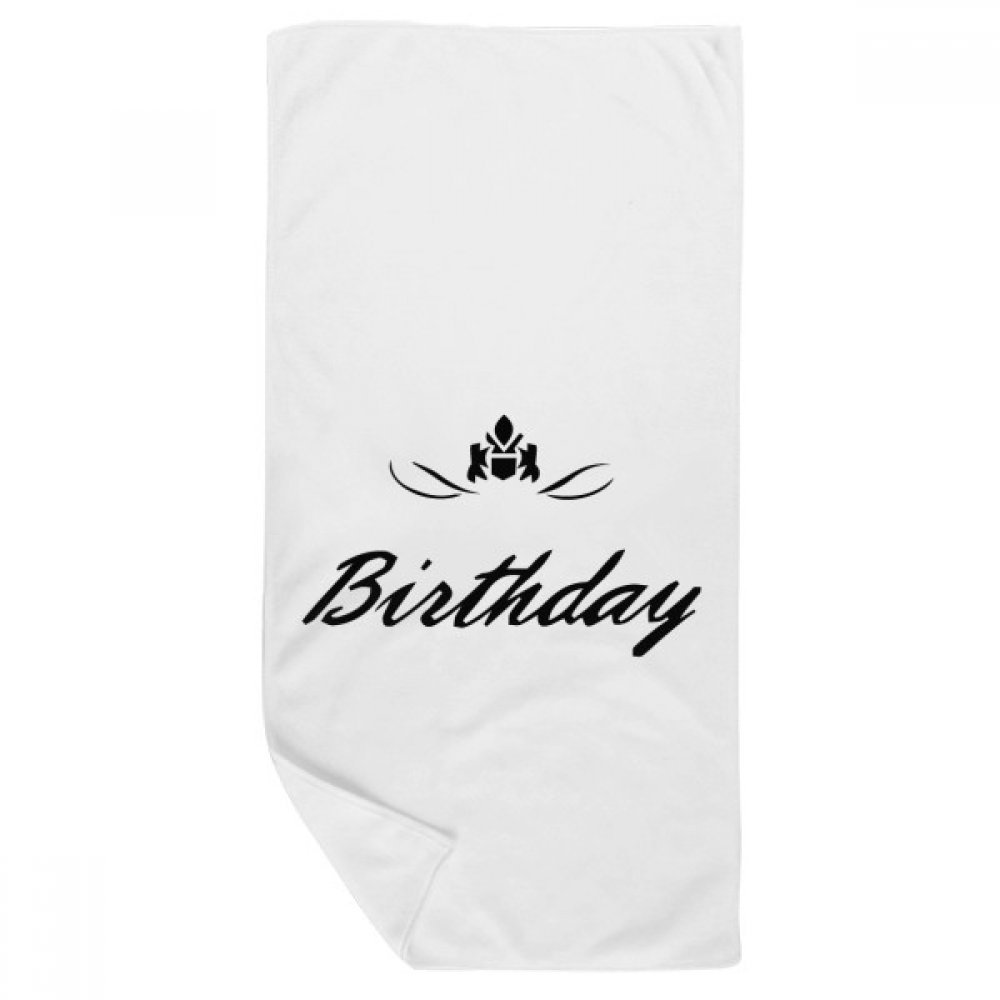 Serviette de bain joyeux anniversaire multicolore 35x70cm douce pour le visage