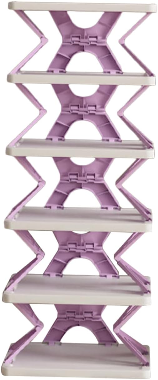 Narrow Folding Shoes Cabinet Easy Assembly Shoes Rack Compact Storage Rack for Entryway