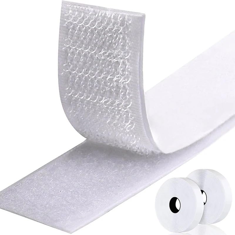 SSKR 1 Inch Size Hook and Loop Fastener Non Adhesive Tape 5 Metres (White) for Home School Office Use, Stationery, Household Purposes.-image-20