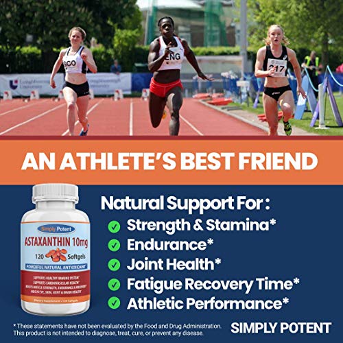Astaxanthin 10Mg 120 Softgels, Almost Like Astaxanthin 12Mg Or 3 X Astaxanthin 4Mg, Natural Astaxanthin Antioxidant Gel Cap Supplement Supports Joint, Heart, Brain, Skin, Eye & Muscle Fatigue Recovery #TOP1