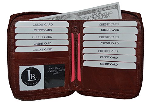 LB LEATHERBOSS 100% Genuine Leather Bi-fold Mens Wallet Brown #702cf2