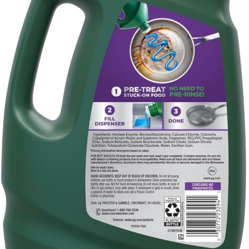 Image of Cascade Platinum Dishwashing Liquid Gel - Fresh Scent, 125 oz. (2 Pack)