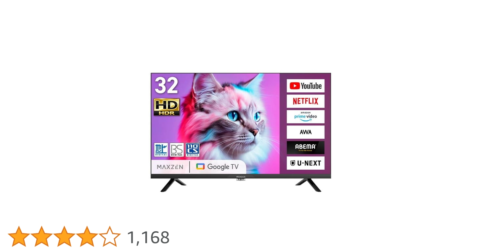 MAXZEN GoogleTV(TVチューナー付)32インチ MAXZEN GoogleTV(TVチューナー付)32インチ MAXZEN GoogleTV(TV