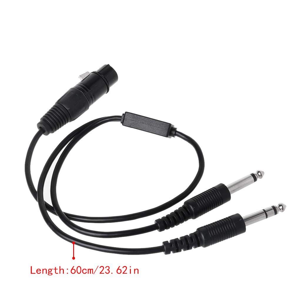 Czarny zestaw słuchawkowy lotniczy do autobusu XLR na GA (podwójna wtyczka) adapter pilota