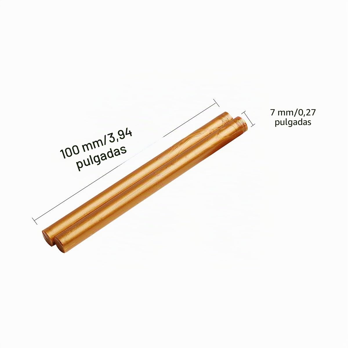 Varillas de sellado con pegamento termofusible para sello de letras, dorado metálico, ideal para invitaciones de boda, postales, tarjetas de felicitación, 7 x 100 mm, 20 piezas (Oro)
