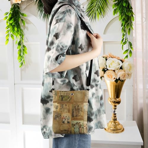 WCGXKO Vintage Romance Bookish Gift Crossbody Bag Book Bag for Classic Novel Lover4