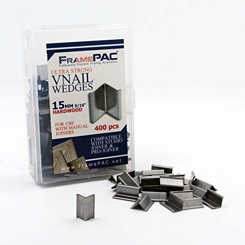 Image of V Nails for Hardwood Picture Frames - 15mm (9 /16 Inch) - [400 V-Nail Pack, Loose] - Ultra Strong Vnail Wedges for Picture Framing - Joining Picture Frame Corners