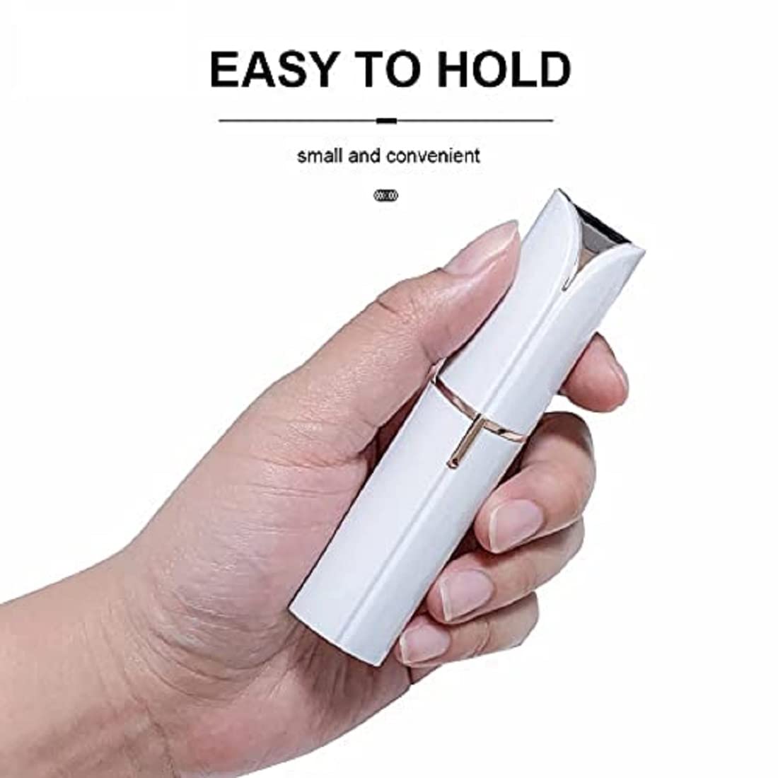 DRIZA Skincare Facial Hair Removal Machine for Women - Chin, Cheek, Eyebrow, Upper Lip Hair Remover for Women - Lipstick Shaped (USB Rechargable)(White) 4