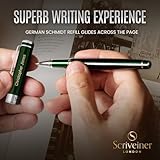 Scriveiner British Racing Green Personalisierter Stift - Atemberaubender Grüner Lack Luxus Tintenroller Mit Chrom-Finish, Schmidt Tinte, Bestes Graviertes Tintenroller Geschenkset, Custom Name Gravur