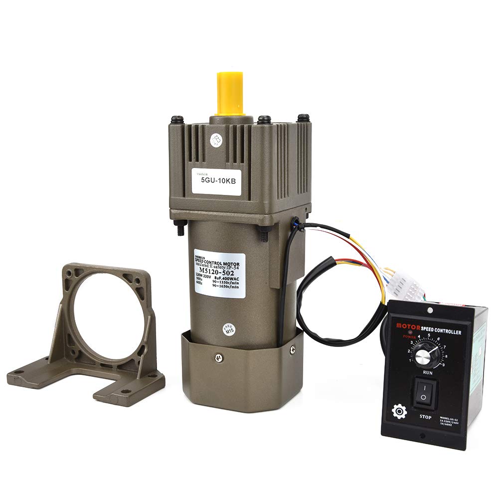 Elektrischer Getriebemotor, Einphasen Umkehrgetriebemotor mit Einstellbarer Drehzahl und Getriebesteuerungshalterung für die Verpackungsindustrie, Werkzeugmaschinenindustrie(10K)